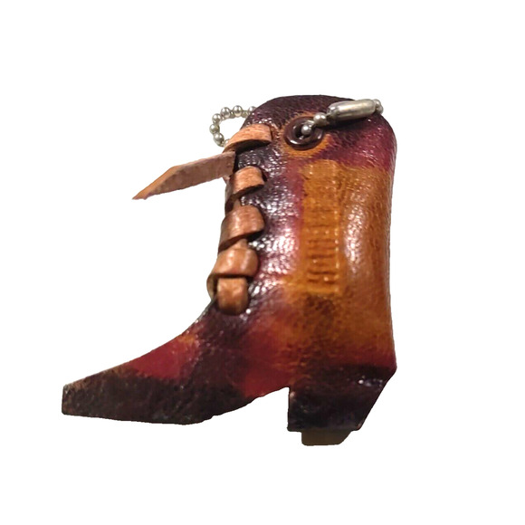 Leather Boot Money Hider Keychain Southwestern - Picture 4 of 5